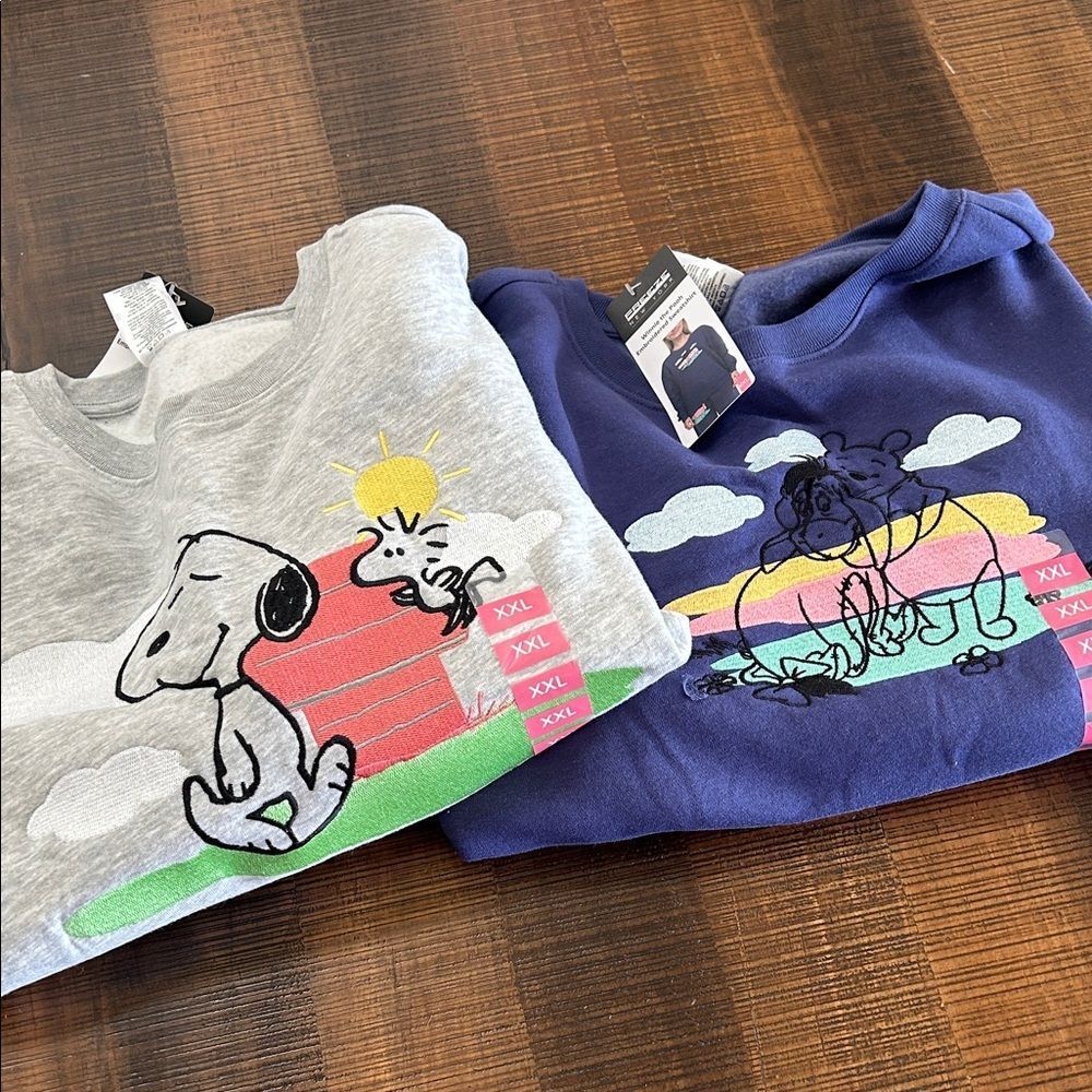 Peanuts Sweatshirts - Gray and Blue and Winnie the Pooh